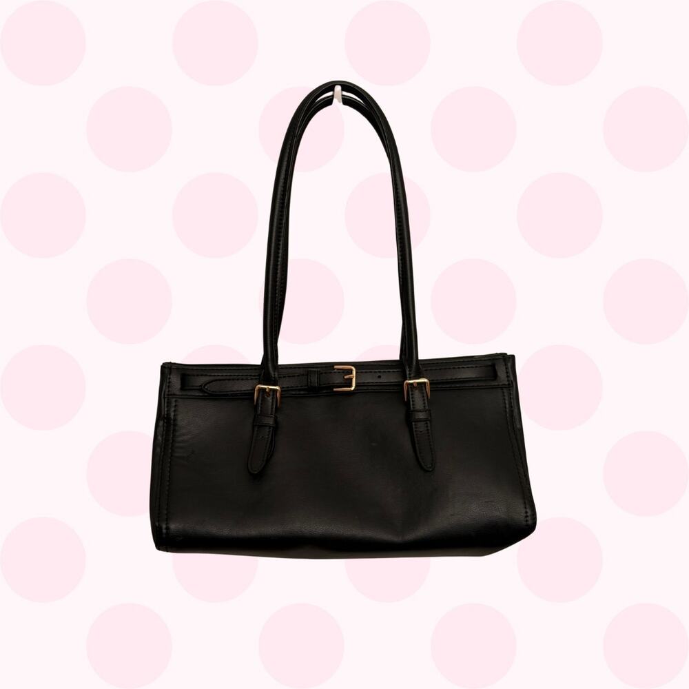 H&M Black Faux Leather Prada-Inspired Shoulder Bag